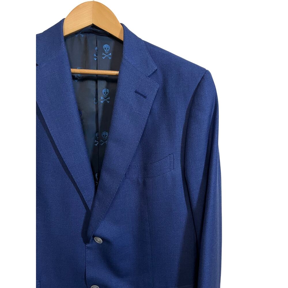 Barone Antica Sartoria Blue Ariston Wool Silk Linen Sport Coat Blazer